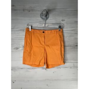 Talbots Shorts Womens 2P Orange Relaxed Chino Petite Flat Front Summer Casual‎
